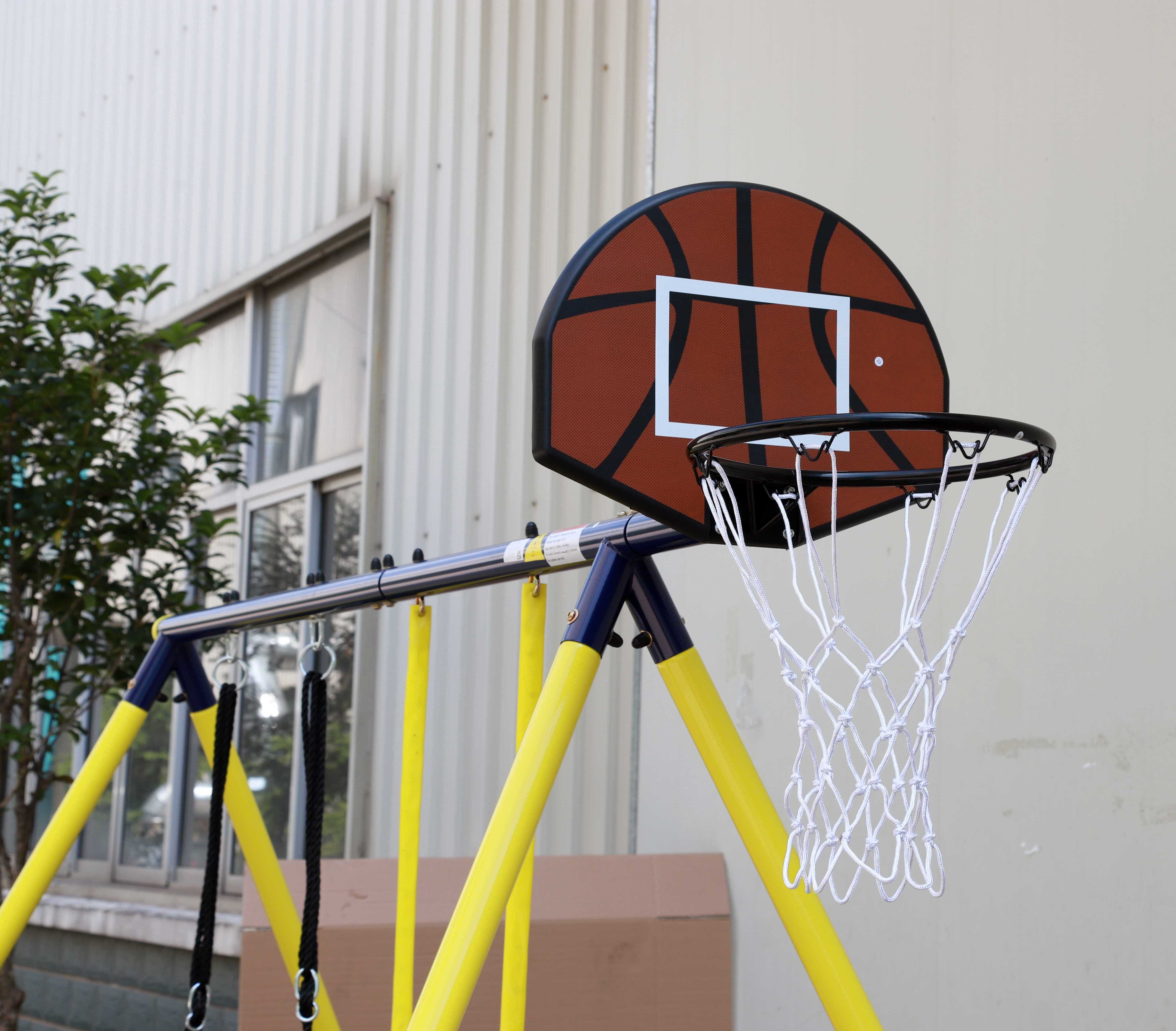 Kanglaibao garden swing baby saucer swing  with basketball hoop and slide for outdoor and playground