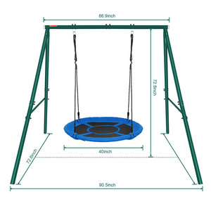 40 Inch Outdoor Tree Swing Flying, 700 Pounds Children's Backyard Metal Round Mat Swing, Adjustable Safe 360 Rotate garden swing