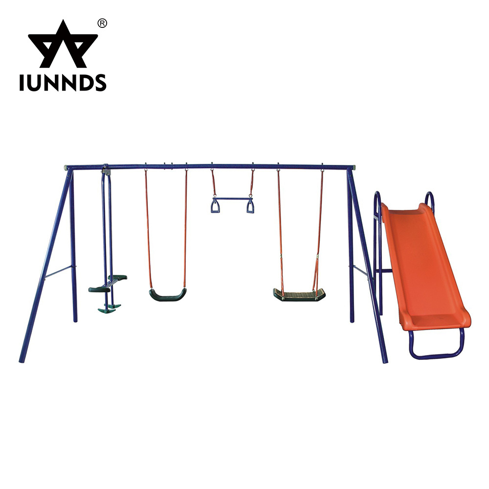 Fantastic playground metal swing set chair, Swing with slide set, Outdoor swing set