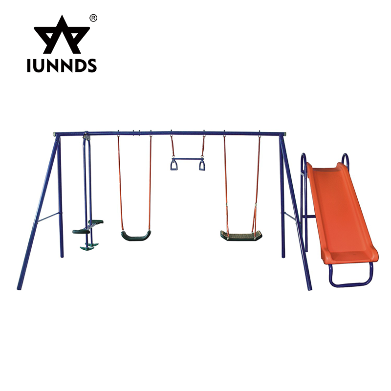 Modern playground children swing chair outdoor double swing chair with slide