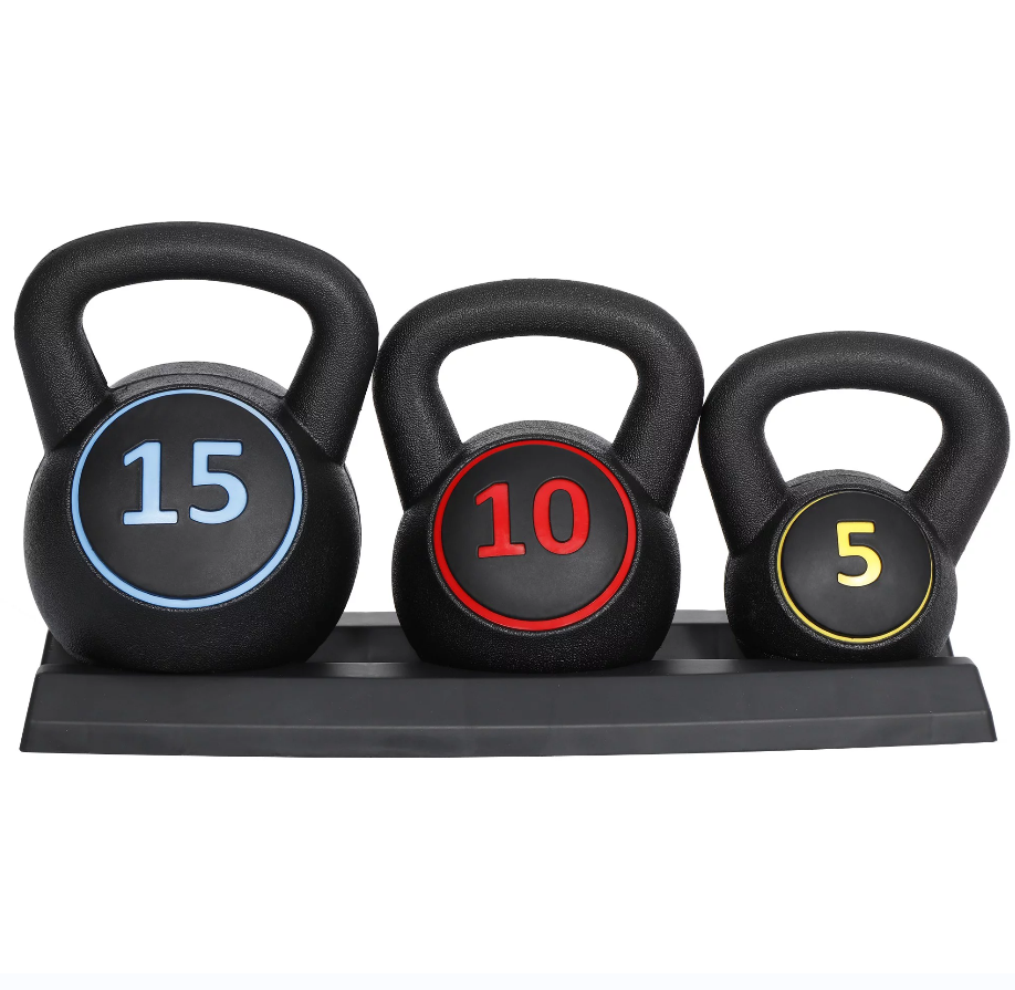 IUNNDS Hot Sale Gym Equipment Kettlebell Fitness Exercise Black Cast Iron Home use Kettlebell Set