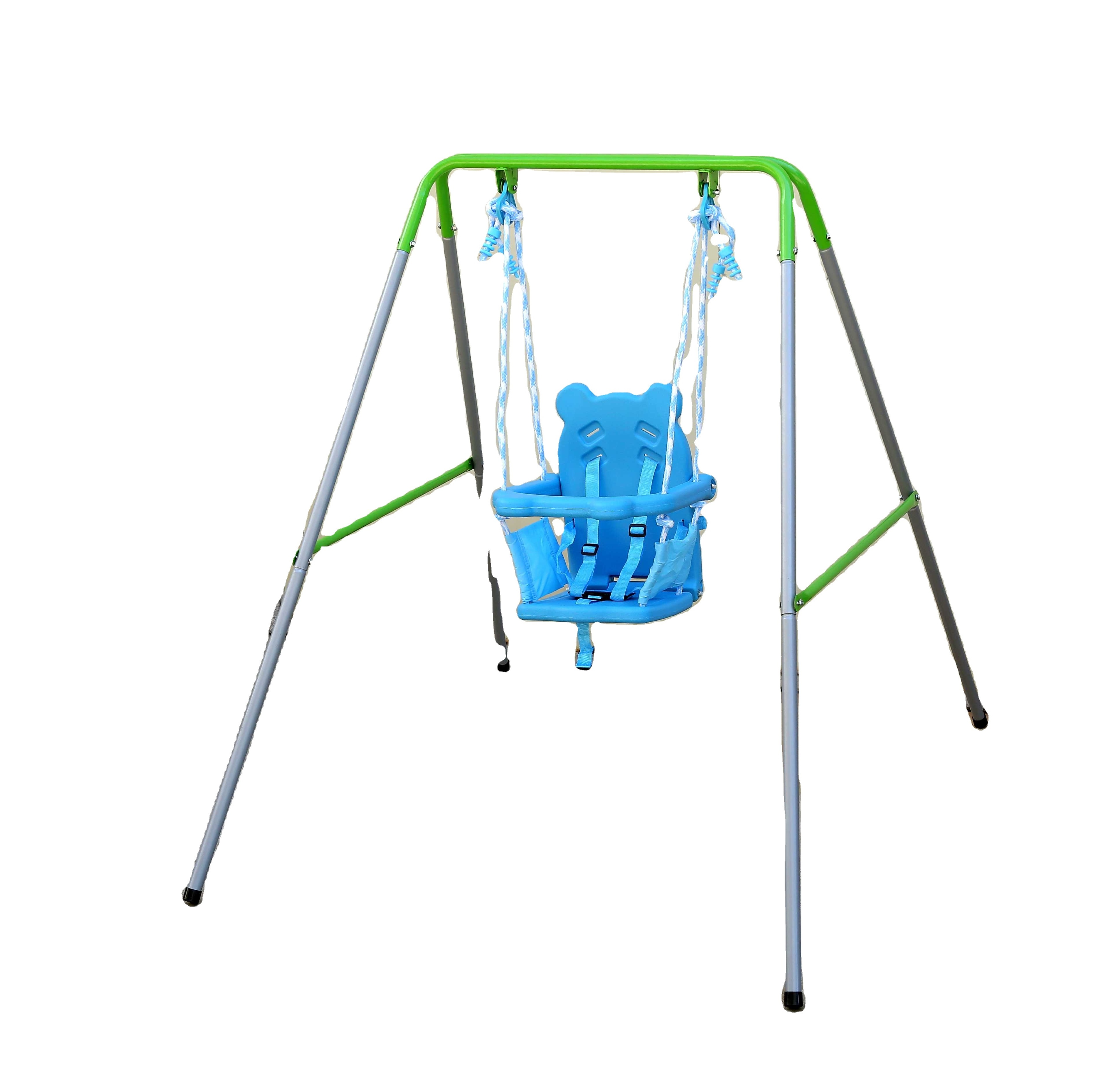 IUNNDS 3-in-1 Toddler Swing Set Indoor/Outdoor Baby Swing with Metal Stand, Kids Swing Set for Backyard