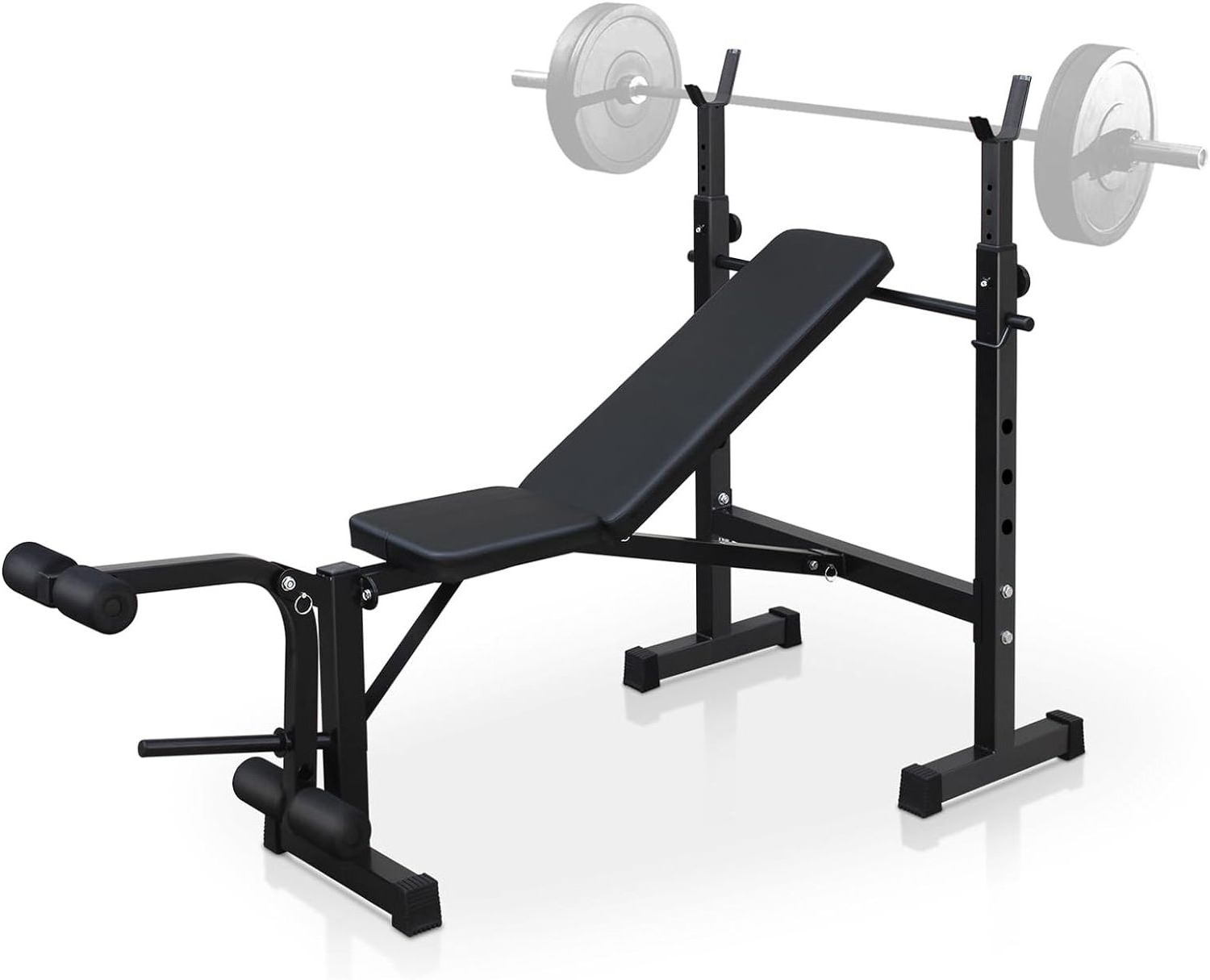 IUNNDS Workout Bench, Adjustable Weight Bench, Folding Bench Press Set with Squat Rack and Bench for Home Gym Full-Body Workout