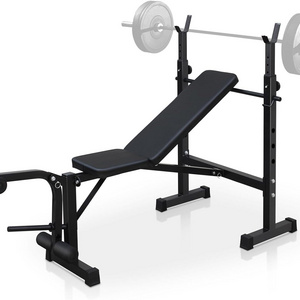 IUNNDS Workout Bench, Adjustable Weight Bench, Folding Bench Press Set with Squat Rack and Bench for Home Gym Full-Body Workout