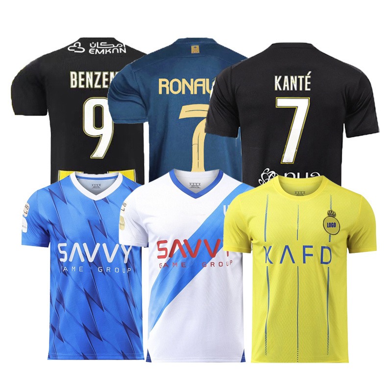 23 24 New Soccer Shirt Alahli Saudi Jersey Breathable Football Shirt Custom Fans Navy Blue Riyadh Jersey