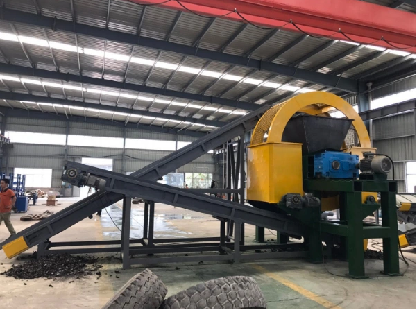 rubber tyre cutting machine tire debeader/ rubber tire recycling machine