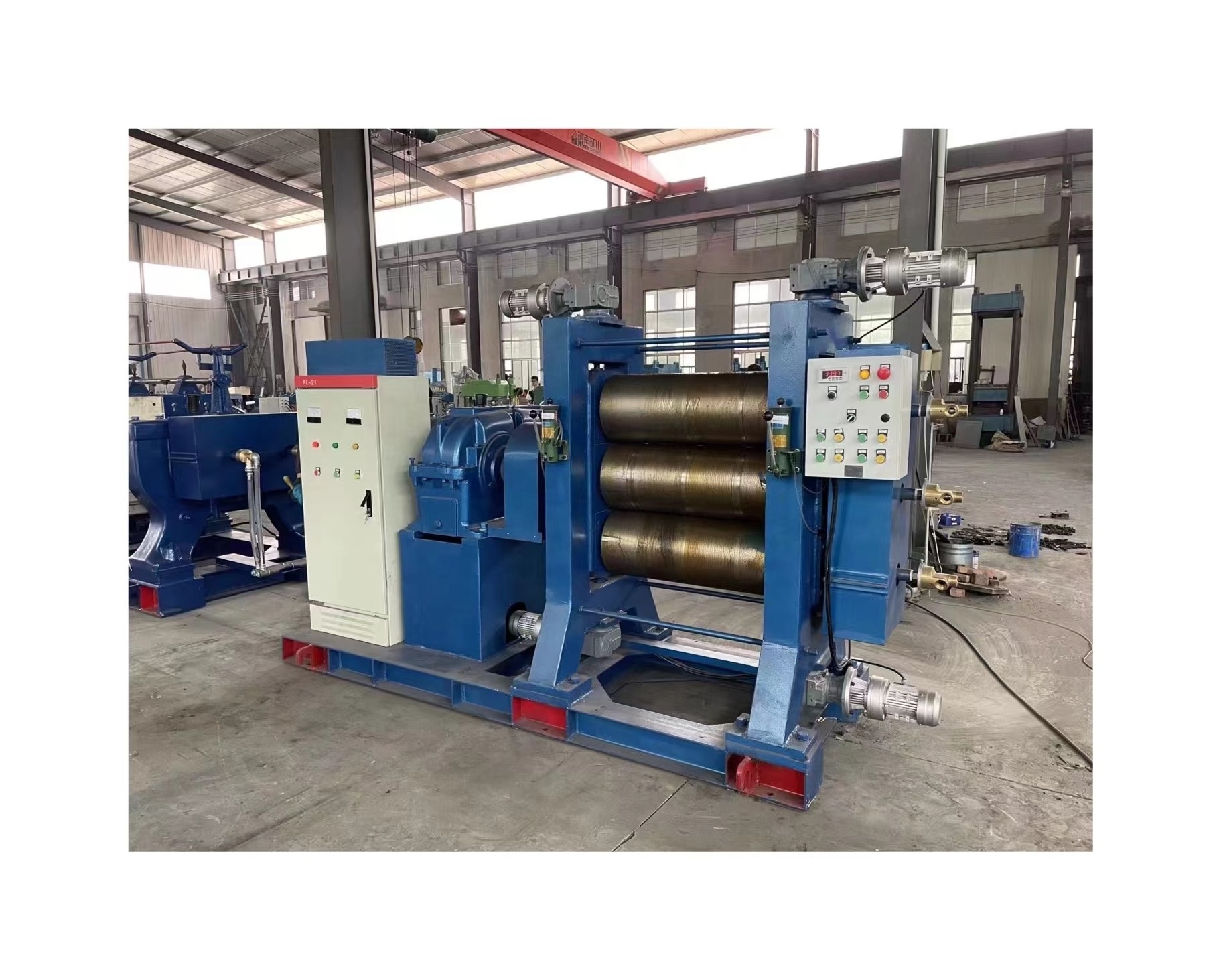 three roller rubber calender/rubber sheet machine