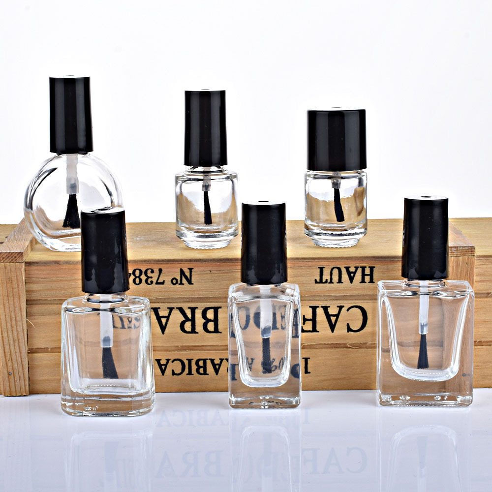 Uv Gel Glass Empty Nail Polish Bottle With Brush Glass Bottle Packaging With Brush Flat Nail Gel Polish Glass Bottle With Pack