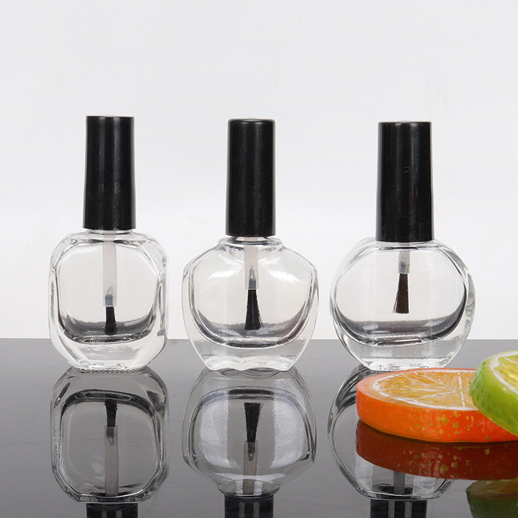 Uv Gel Glass Empty Nail Polish Bottle With Brush Glass Bottle Packaging With Brush Flat Nail Gel Polish Glass Bottle With Pack