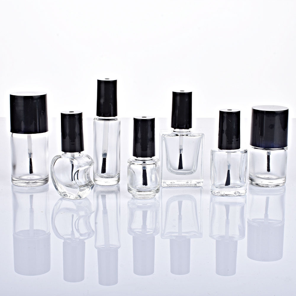 Uv Gel Glass Empty Nail Polish Bottle With Brush Glass Bottle Packaging With Brush Flat Nail Gel Polish Glass Bottle With Pack