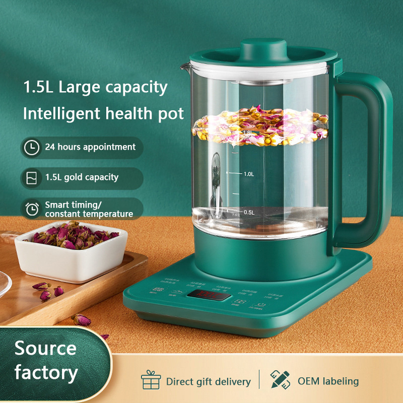 1.5L digital display electric kettle tea digital electric kettle automatic glass household multi-function health pot