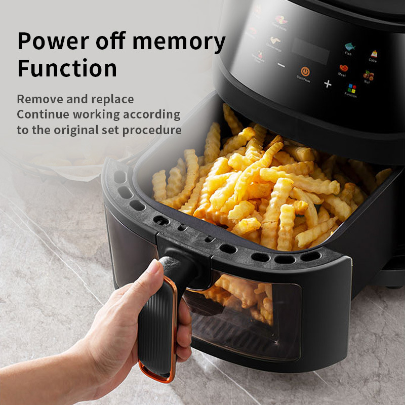 Household multi functional 6L large capacity visible circulation hot air electric fryer Intelligent 110V220V air fryer