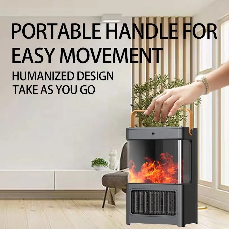 2023 Winter Hot Sale Household Electric Mini Smart Flame Fireplace Heater Portable Smart Desk Electric Heater