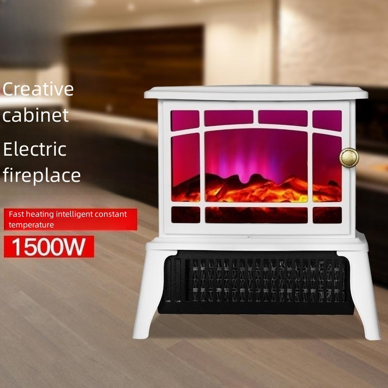 3D home desktop simulation of Fire Mountain PTC ceramic heating small heater electric fireplace