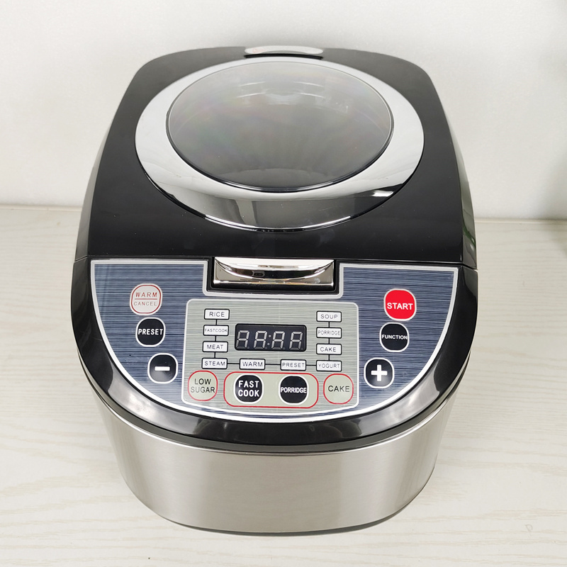 Household multifunctional rice cooker 5L large capacity can be timed visible aluminum bile electric boiling pot