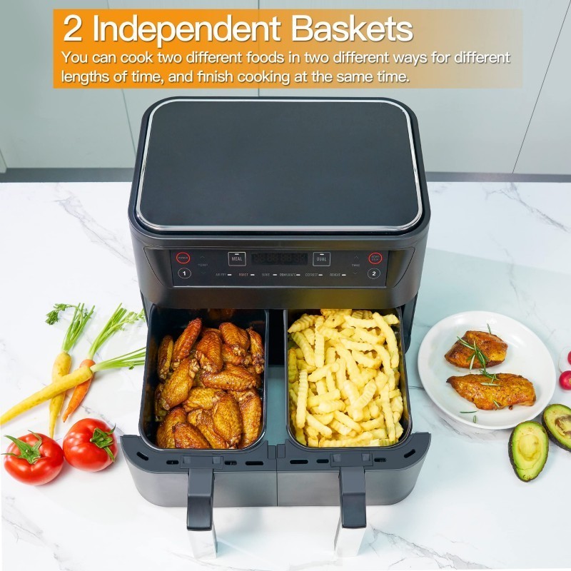 12L cross-border double bile double open air fryer smart home appliances electric fryer multi-function oil free high power