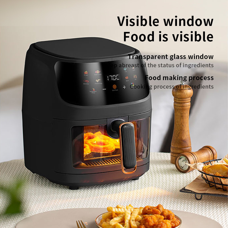 Household multi functional 6L large capacity visible circulation hot air electric fryer Intelligent 110V220V air fryer