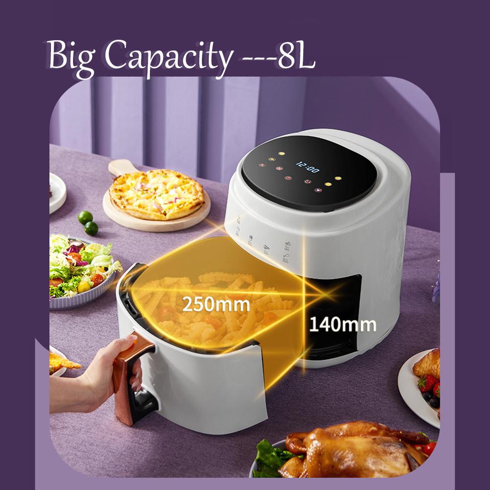 Home 8L large capacity intelligent electric fryer chips machine gift can be timed digital display screen air fryer