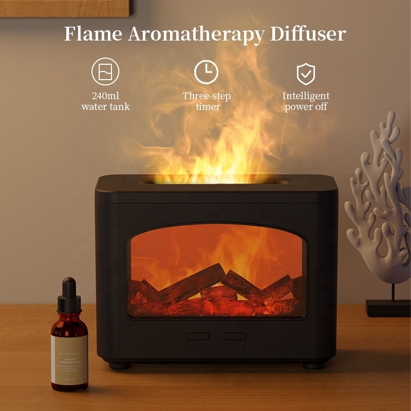 New desktop 3D fireplace simulation flame diffuser Home hotel usb air humidifier diffuser Gift