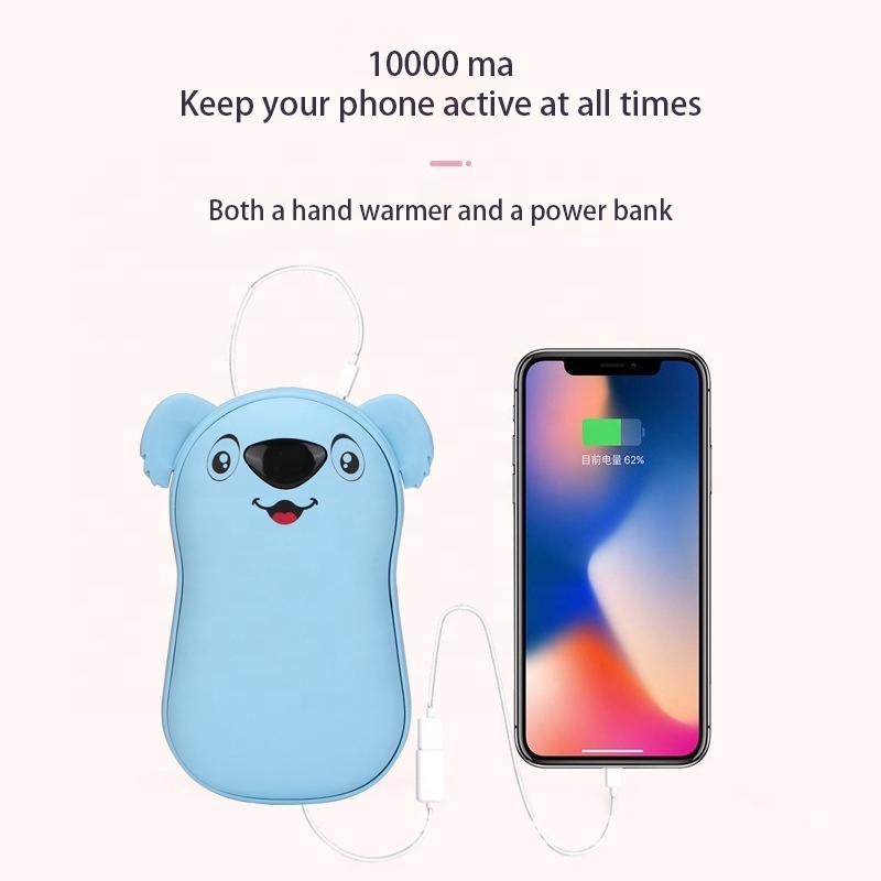 New cute cartoon hand warmer charging 2-in-1 usb portable power supply double-sided heating to warm baby