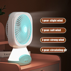 OEM ODM Portable USB Charging Rotating Small Fan Led Lamp