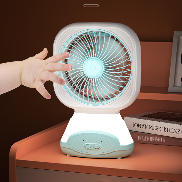 OEM ODM Portable USB Charging Rotating Small Fan Led Lamp