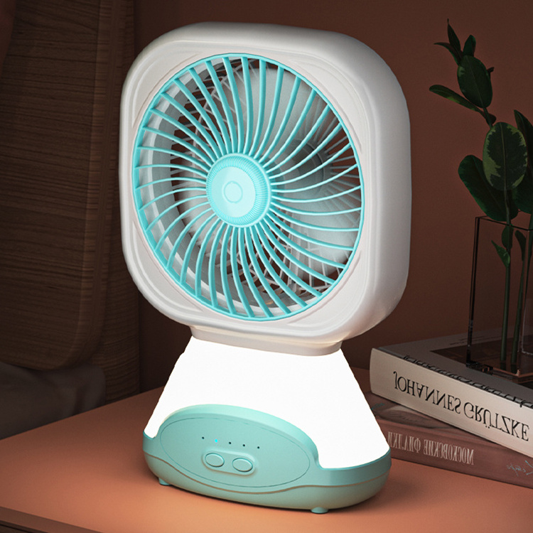 OEM ODM Portable USB Charging Rotating Small Fan Led Lamp