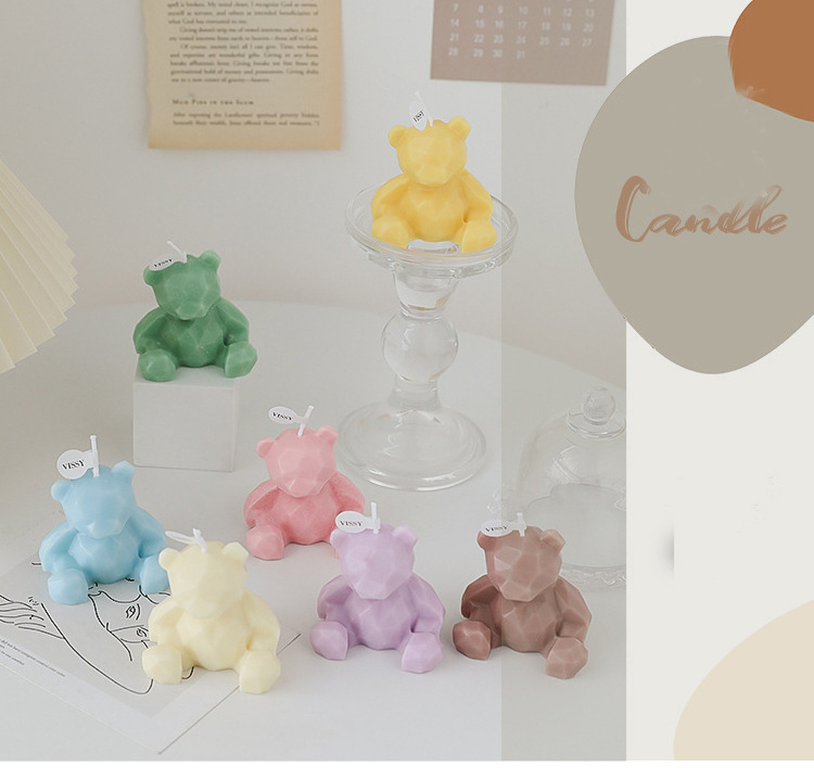 Customized scented Candle Bubble Bear Cute Aromatherapy Small scented relaxing Gift Home Decor Cube Soy Wax Candles