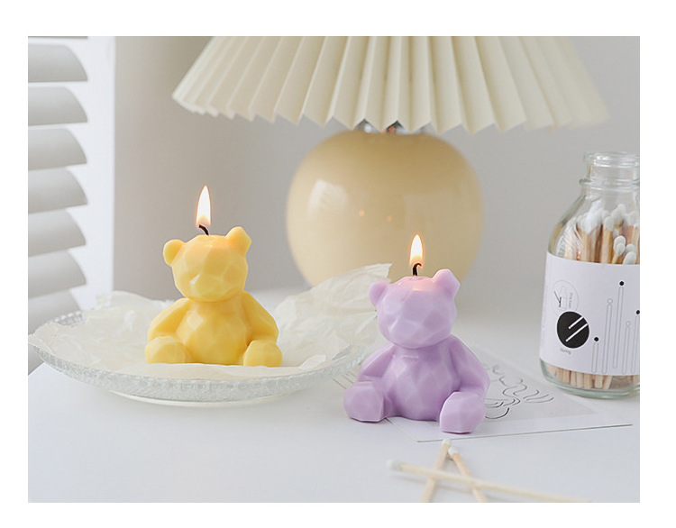 Customized scented Candle Bubble Bear Cute Aromatherapy Small scented relaxing Gift Home Decor Cube Soy Wax Candles