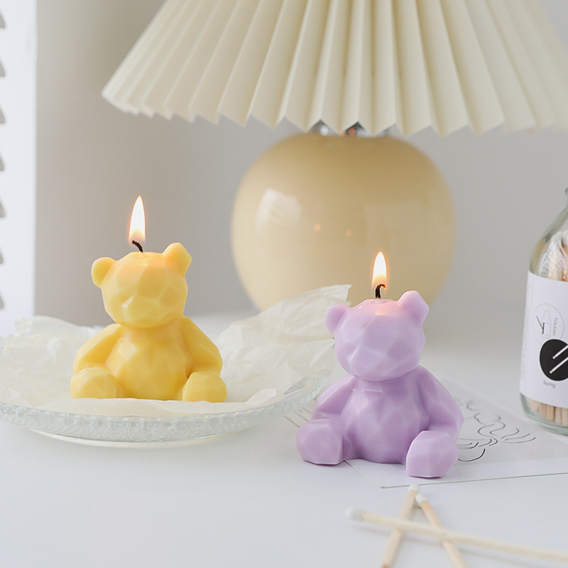 Customized scented Candle Bubble Bear Cute Aromatherapy Small scented relaxing Gift Home Decor Cube Soy Wax Candles