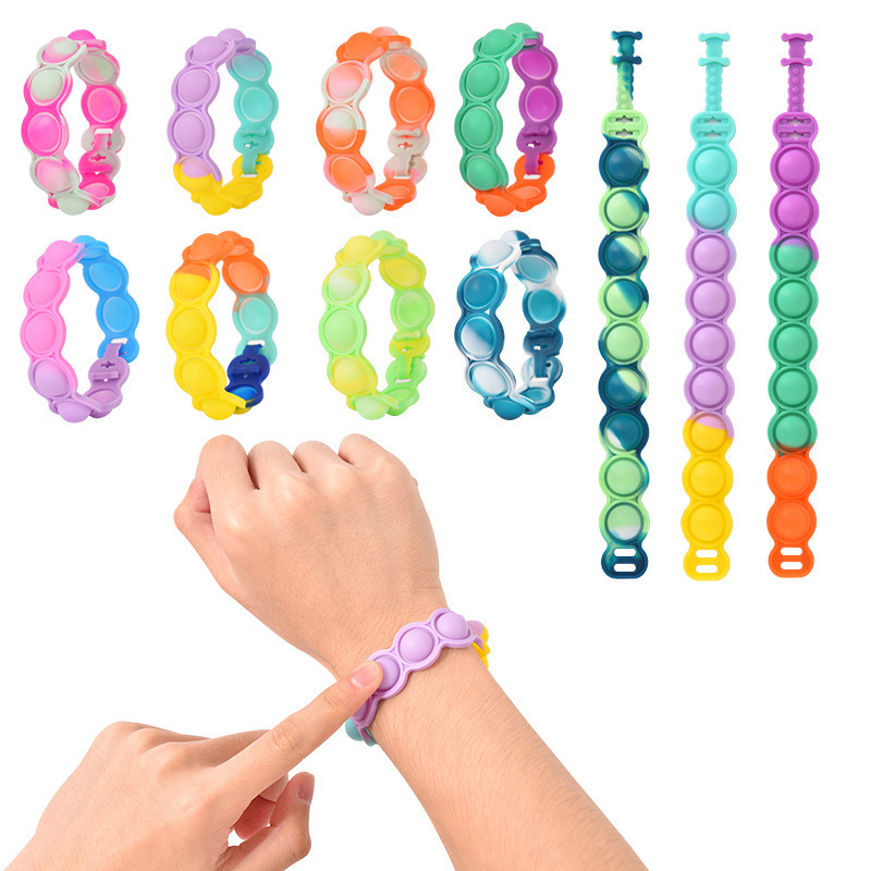 2023 for children pop itting bubble bracelet Push Pop Bubble Fidget Toy Silicone Squeeze Hand silicone pop itting bracelet