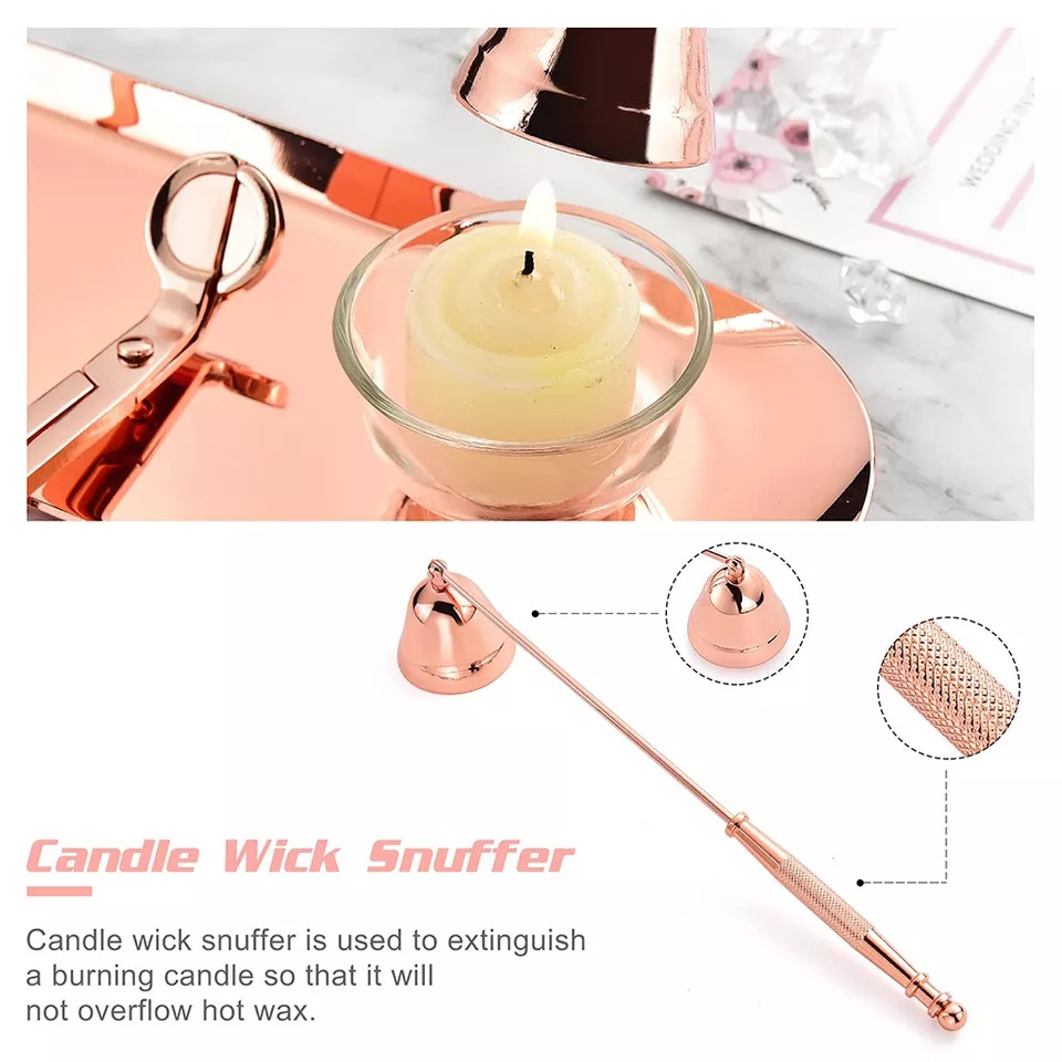 Private Label Wick Trimmer Candle Extinguisher Kit Gold Renaissance Wick trimmer Snuffer Candle Care Accessory Set