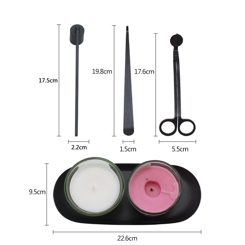 Wholesale Candle Scissors Black Candle Wick Care Kit Set Candle Accessories Wick Trimmer Set