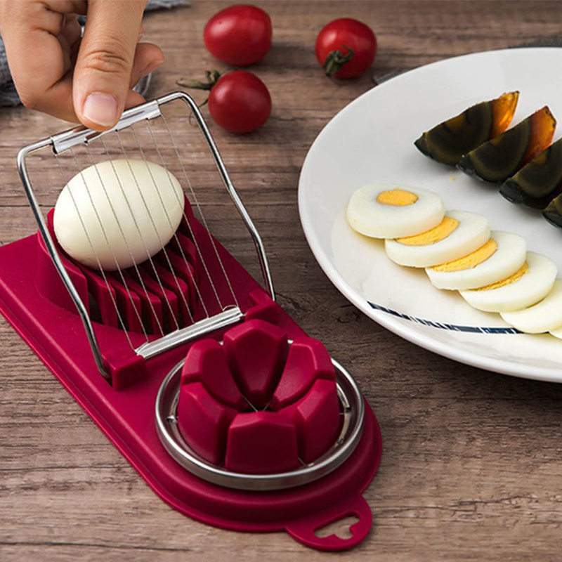 Stainless Steel 304 Egg Slicer Single Purpose Cutting Multi-Function Preserved Eggs All-In-One Egg Tool