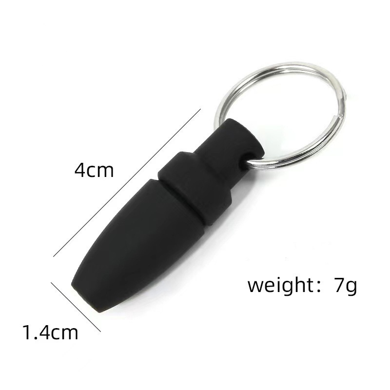 Custom Logo Mini Black Plastic Cigar Punch Stainless Steel Puncher Cigar Hole Opener with Key Chain for Cigar Accessories