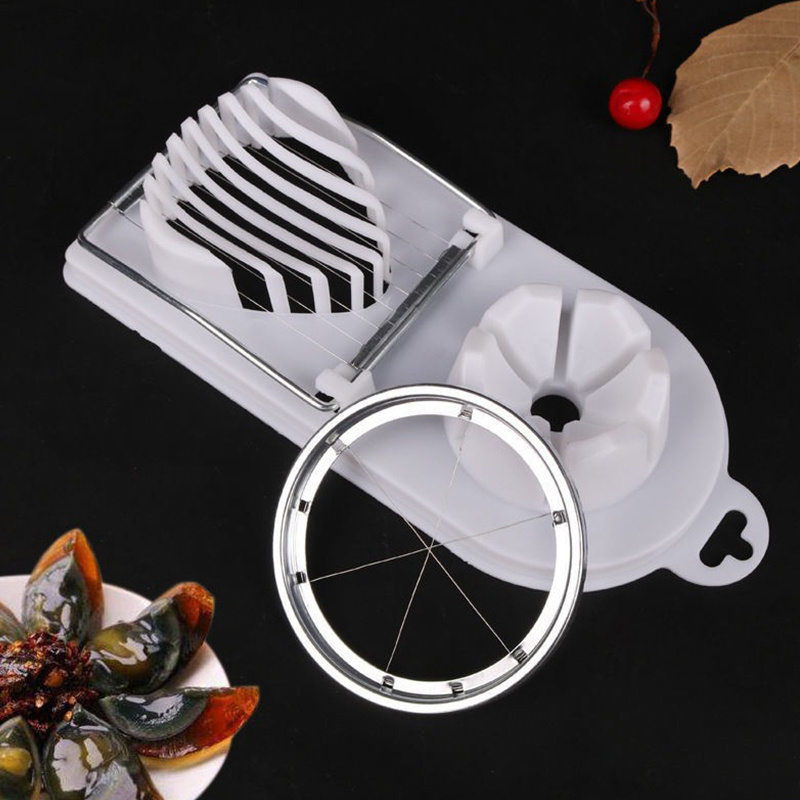 Stainless Steel 304 Egg Slicer Single Purpose Cutting Multi-Function Preserved Eggs All-In-One Egg Tool