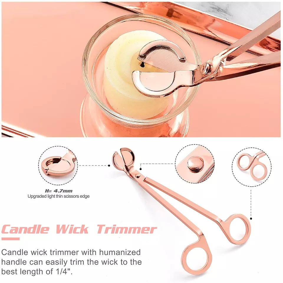 Private Label Wick Trimmer Candle Extinguisher Kit Gold Renaissance Wick trimmer Snuffer Candle Care Accessory Set