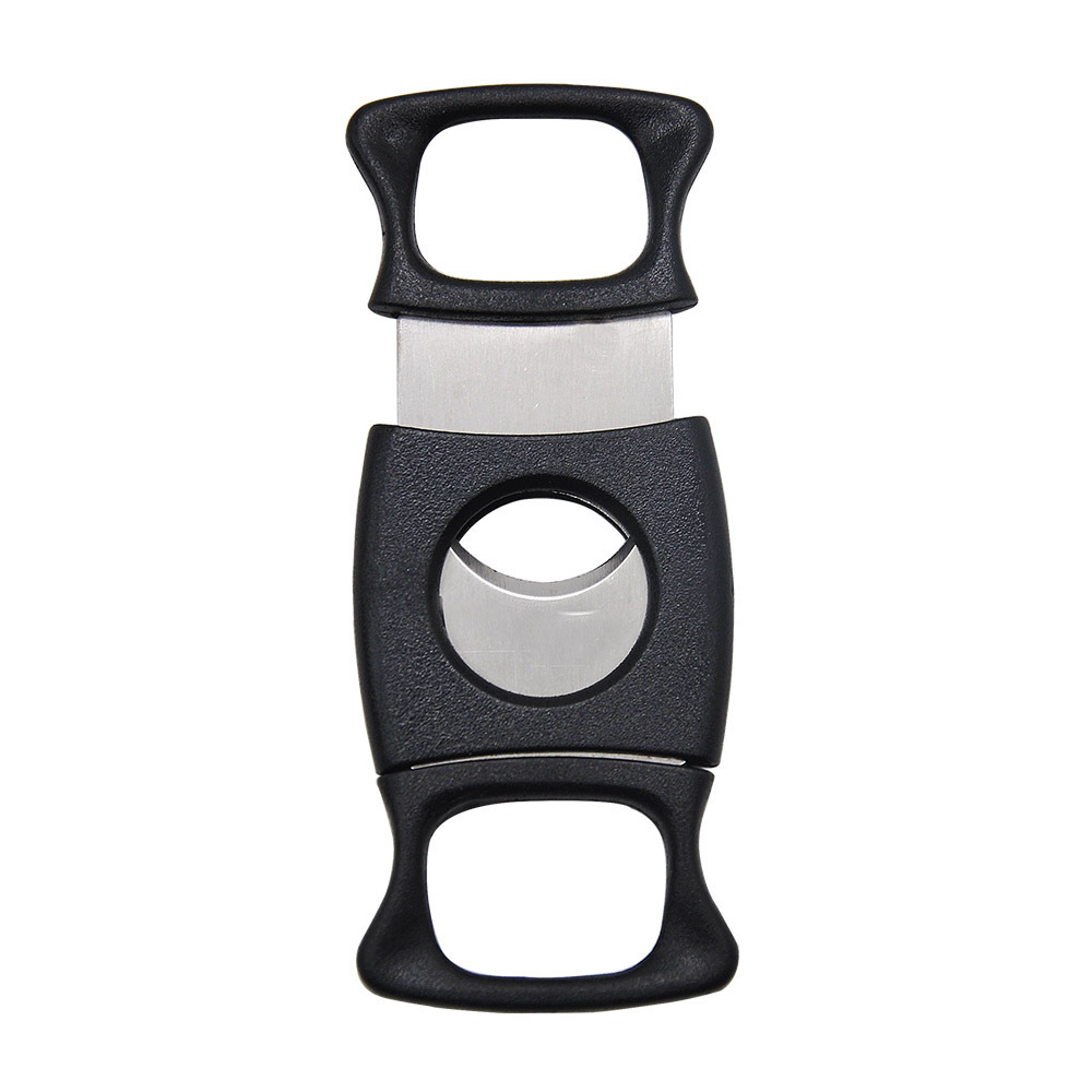 Wholesale Stainless Steel Double Cutting Blade Cigar Cutter with Plastic Handle Custom Logo Cigar Scissors