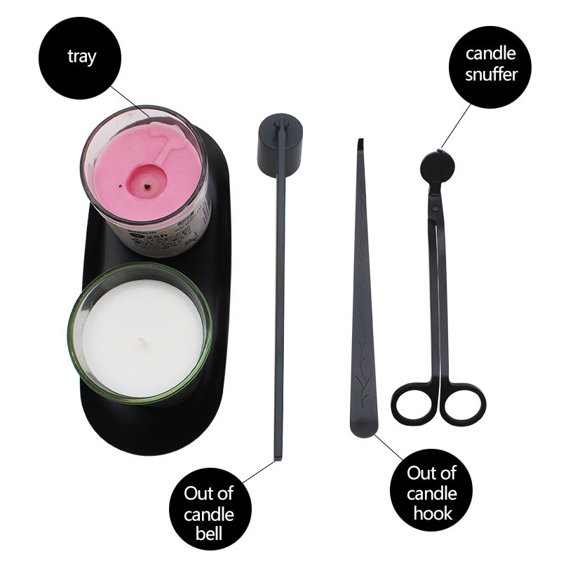 Wholesale Candle Scissors Black Candle Wick Care Kit Set Candle Accessories Wick Trimmer Set