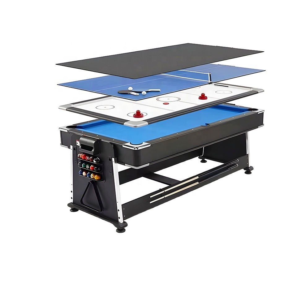 Billiards Manufacturer Convertible 7FT Multi Game Pool Table 4 in 1 with full billiard accessories