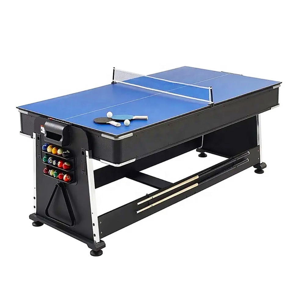 Multi-Functional MDF 4-In-1 Pool Table With Air Hockey Table Tennis Dining Cover 7ft multi-game billiard table