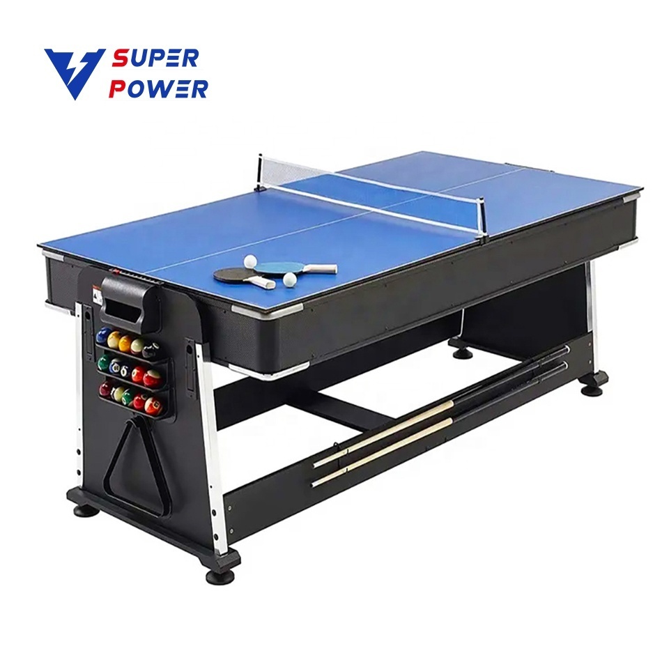 Best Selling Multi-Functional 7ft MDF 4-In-1 Billiard Pool Table With Air Hockey Table Tennis Dining Cover multi game table