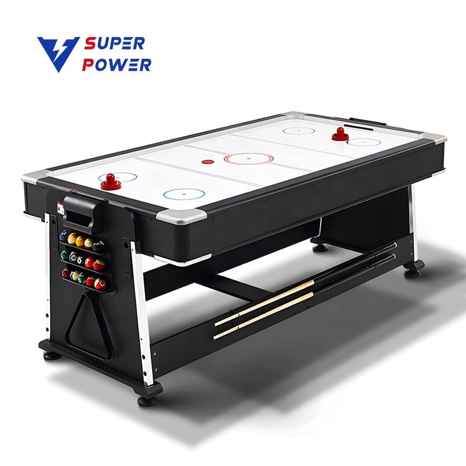 Best Selling Multi-Functional 7ft MDF 4-In-1 Billiard Pool Table With Air Hockey Table Tennis Dining Cover multi game table