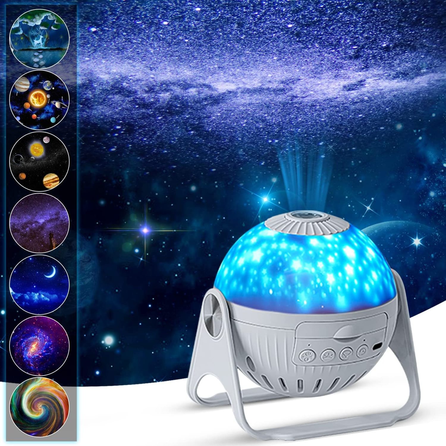 HD Galaxy Starry Projector Night Light UFO 360 Rotary Starry Sky Projection Lamp For Kids Adults Home Bedroom