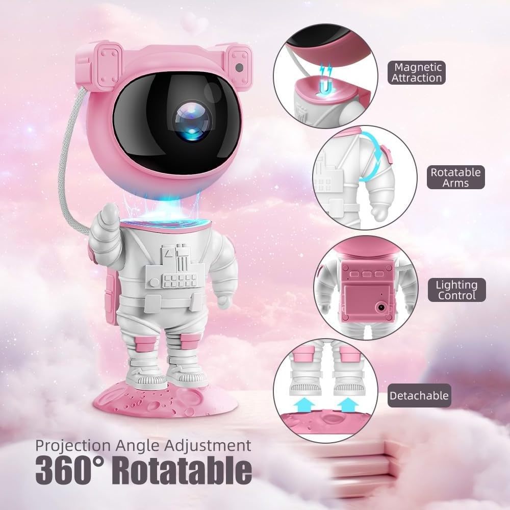 Kids Astronaut Projector Galaxy Night Light for Bedroom, Ceiling, Decor Planetarium Ambiance Gift