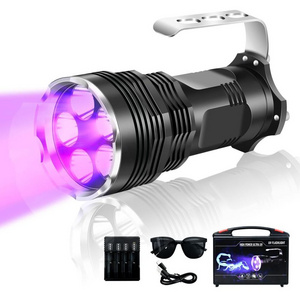 high power 15W rechargeable 5 ultraviolet LEDs 365nm UV Flashlight