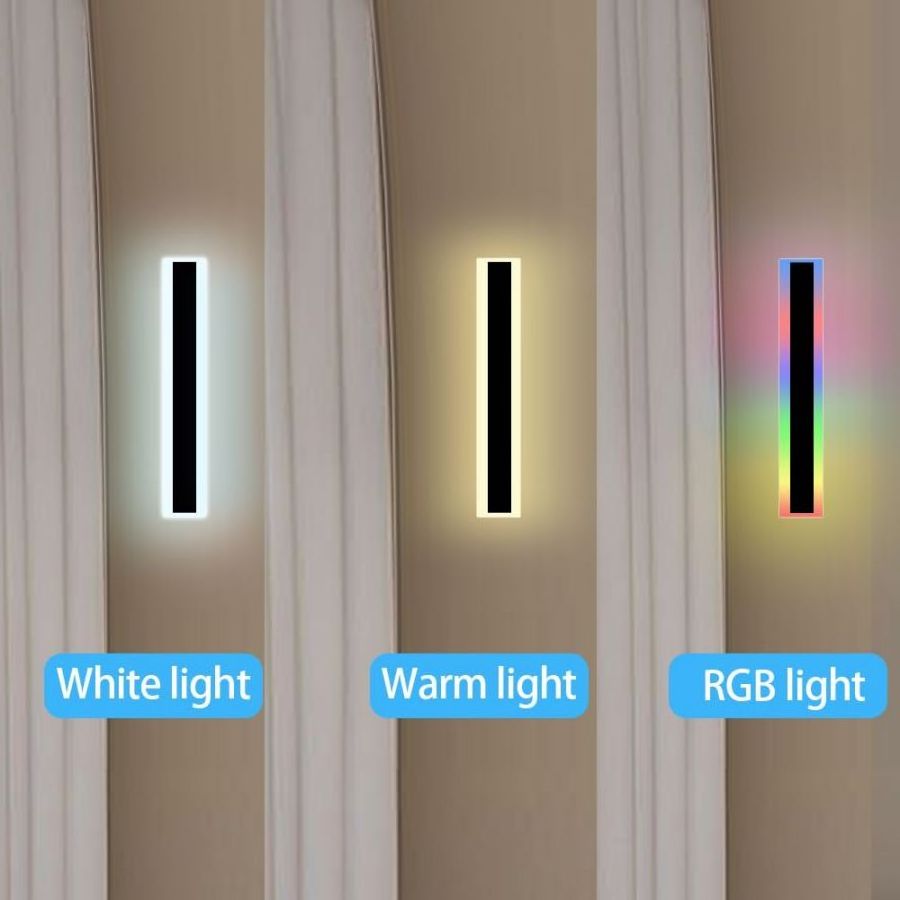 2024 Exterior RGB Ip65 Outdoor Waterproof Long Linear Led Wall Light Smart Wall Sconce Lights For Home Bar Atmosphere Wall Lamps