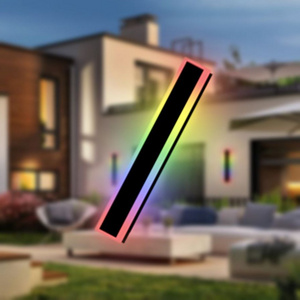 2024 Exterior RGB Ip65 Outdoor Waterproof Long Linear Led Wall Light Smart Wall Sconce Lights For Home Bar Atmosphere Wall Lamps