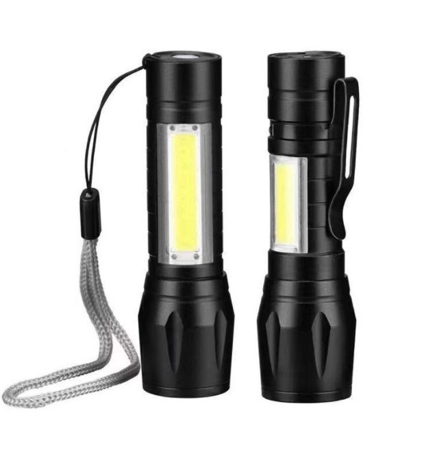 Household zoom flashlight with Mini strong light led portable flashlight Rechargeable flashlight