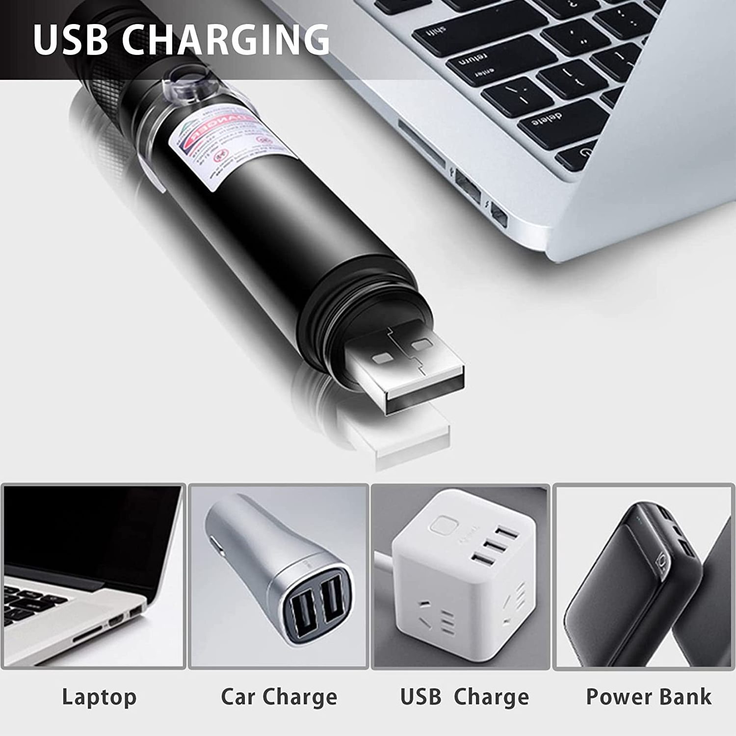 USB Cable Type Green Laser 303 Stars Cat Toy Flashlight USB Rechargeable Laser Pointer lamp light